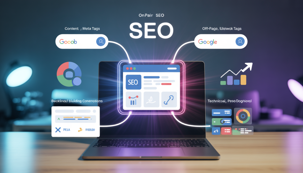 ideogram v3.0 a modern high quality digital illustration representing seo search engine optimi 0